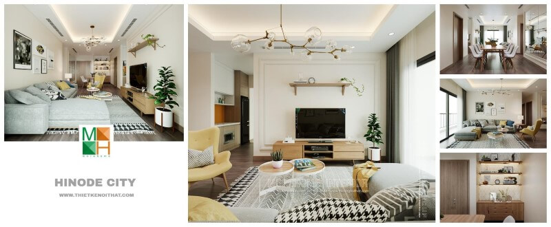 Thiết kế chung cư Hinode city 3 phòng ngủ hiện đại